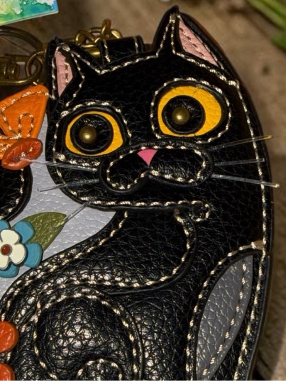 CHALA black CAT COIN POUCH BAG CHARM keychain - Picture 3 of 8
